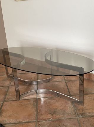 Table basse Paul Legeard. 1970. Space age. 120x60.