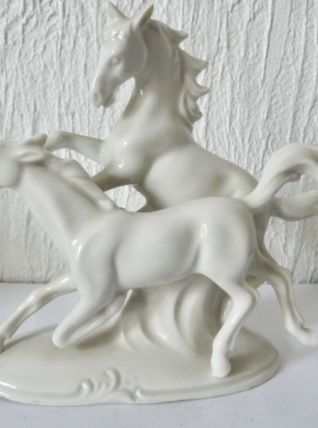 STATUETTE CHEVAUX PORCELAINE