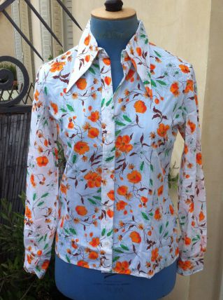 chemise années 70, vintage neuf