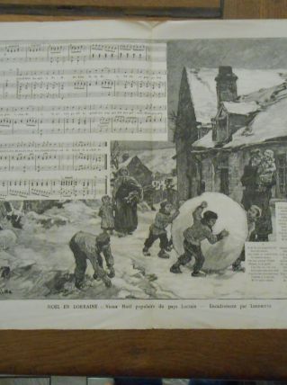 VIEUX PAPIER 1892 SPECIAL NOEL HISTOIRE SANS PAROLE DE CARAN D'ACHE PARTITION NOEL EN LORRAINE LHERMITTE