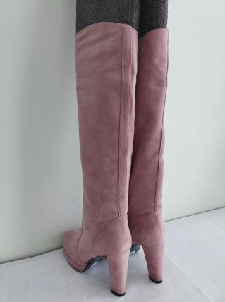 197C* Charles Jourdan - superbes bottes luxe roses cuir (37,