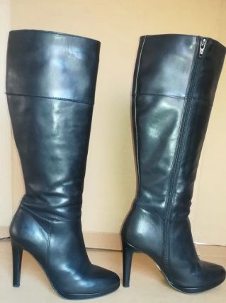 500B* ANDRE sexy bottes noires tout cuir (38)