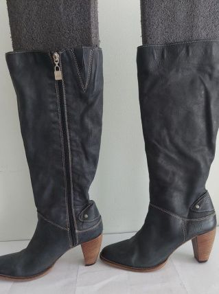 177C* superbes bottes bleues cuir Walk in The Park (40)