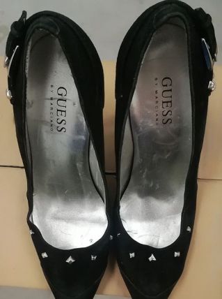 886* GUESS sexy escarpins noir cuir (37)