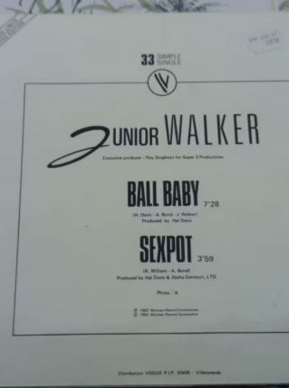 Vinyle Single 33T Junior Walker Sexpot EO de 1983