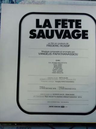 Vinyle Vangelis La Fête Sauvage, EO de 1976