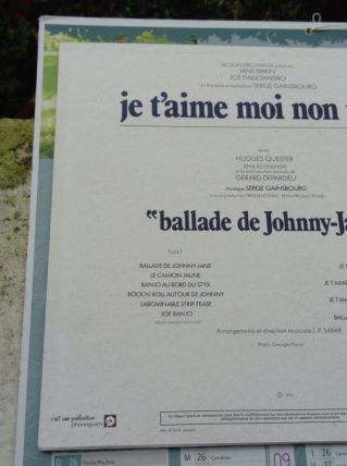 Vinyle  LP Je T'aime Moi Non Plus - Birkin Serge Gainsbourg