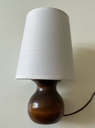 Lampe boule en bois années 70