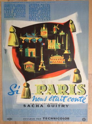 Affiche cinéma Si Paris nous était conté Sacha Guitry