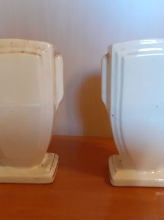 2 vases de cheminées décor doré