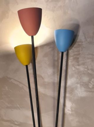 lampadaire  mid  century 1950 a 70   abat jour tole acier pe