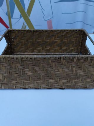 Panier rectangulaire tressé