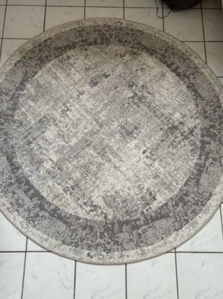 Tapis rond gris