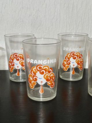 6 anciens verres orangina