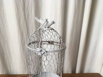 Cage à Oiseaux De Décoration En Fer Et Grillage