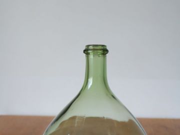 Ancienne bouteille verte, bonbonne en verre 5L