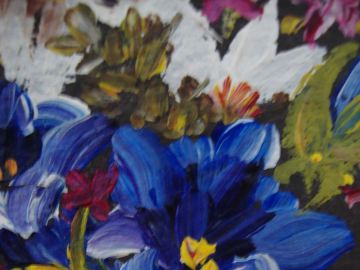 Peinture ardoise de fleurs