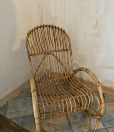 Roching chair en rotin 