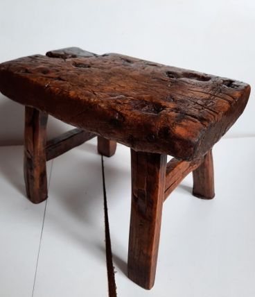 Petit tabouret chinois ancien patiné – Chine Asie asiatique 