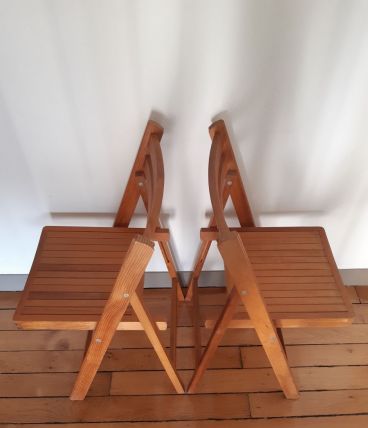 Lot de chaises pliantes en bois