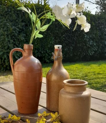 Trio de bouteilles/vases vintage pour déco indus/bistro