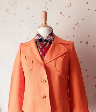 60s mini veste blazer orange M