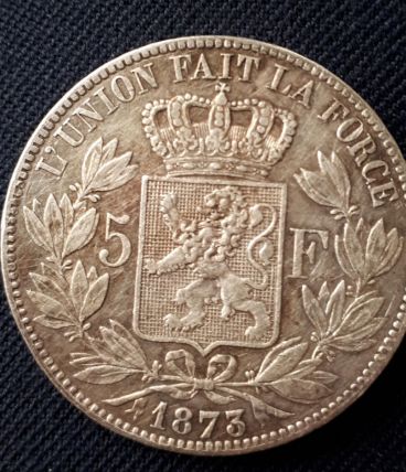 Lot de 3 pièces 5F &amp; 1F Léopold II Roi des Belges