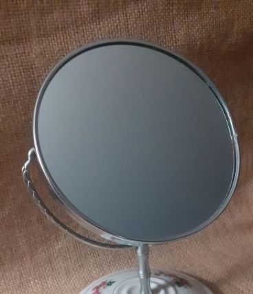 Miroir de table pied porcelaine 