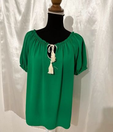 Blouse stylé Couleur blanc /vert