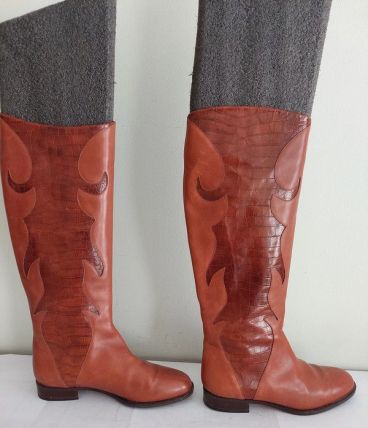 220C* Novella - jolies bottes brunes vintage cuir (36,5)