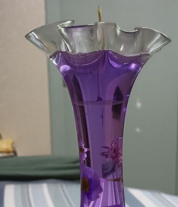  Vase festonné bougie gel lavande CLOS D'AGUZON