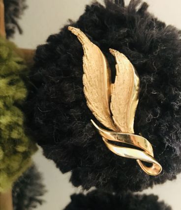 Broche vintage feuilles PM Paris