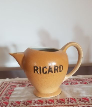 Pichet en grès et verres Ricard