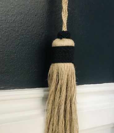 Pompon Tarbouche grand modèle jute noir