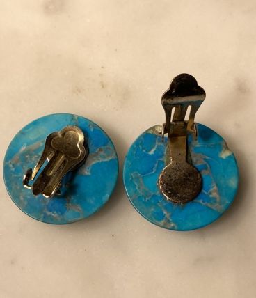 Clips pastille turquoise vintage '70