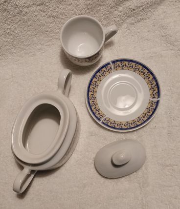 Solo petit déjeuner tasse soucoupe sucrier ou pot à gâteaux