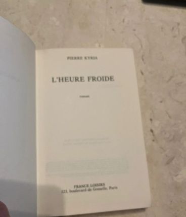 L'heure froide, Pierre Kyria (Ref. 2024-265)