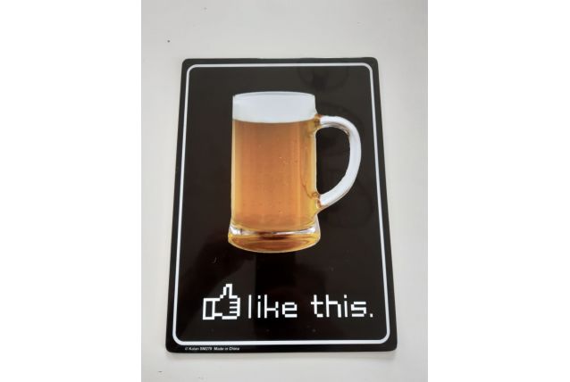 Plaque emaillée de collection Verre de bière-Like this
