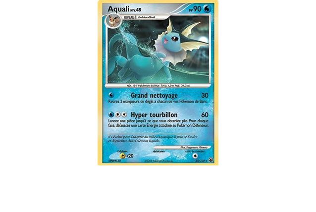 Carte pokemon Aquali 34/100 reverse série diamant et perle 