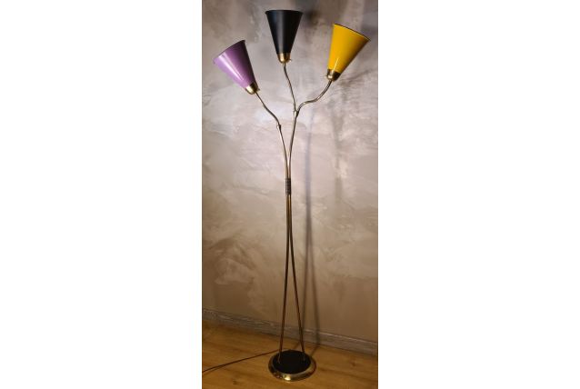 lampadaire 1950 a 60  style lidokov  ,  trois branches laito