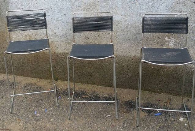 3 Chaises bar scoubidou