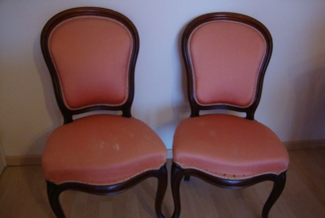 PAIRE DE CHAISES NAPOLEON III A RESTAURER