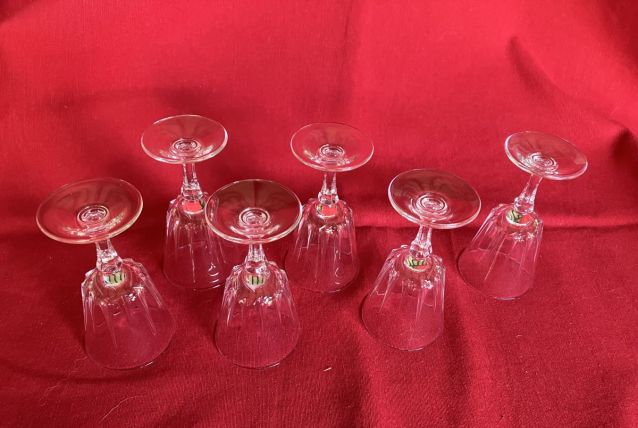 Cristal d'Arques/Versailles 6 verres à liqueurs 5cl