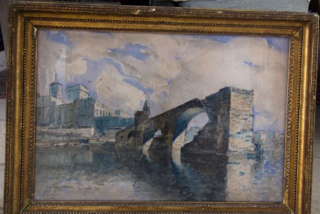 Aquarelle Avignon 1913  Frank Boggs